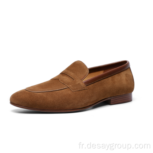 Chaussure homme en daim de vache souple